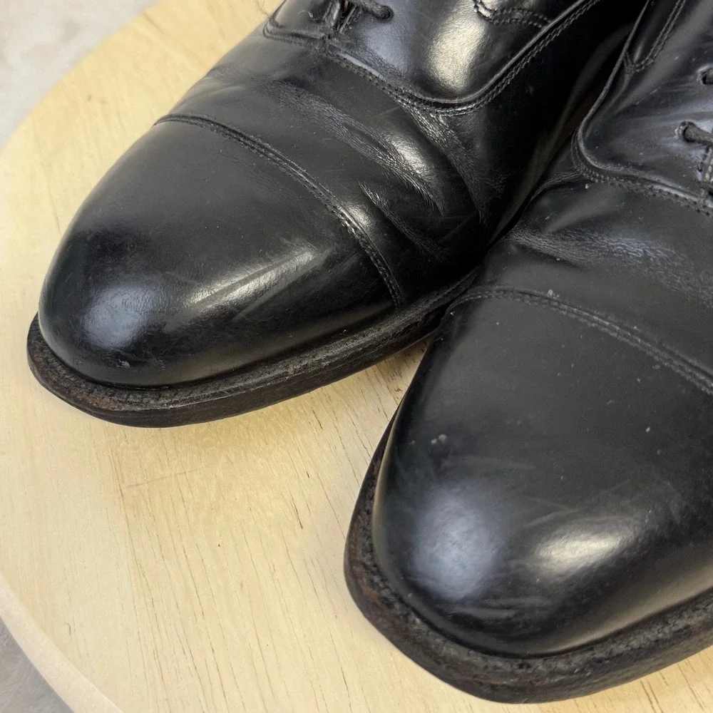 Johnston & Murphy Optima Mens Black Leather Cap Toe Oxford Shoes 10.5 E 22-2981